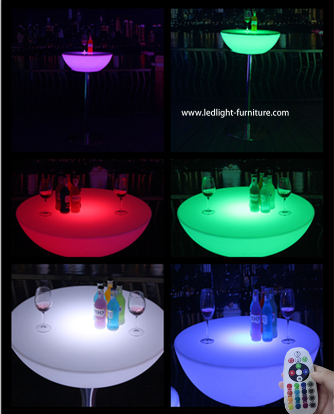 Faltendes Beleuchten herauf LED-Cocktail-Tisch/wechselwirkenden LED-Couchtisch mit Glasplatte