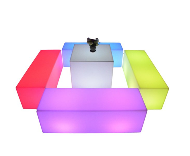 Partei-gerades Quadrat LED leuchten Bank-dem batteriebetriebenen verfügbaren sechs Leute-Sitzen