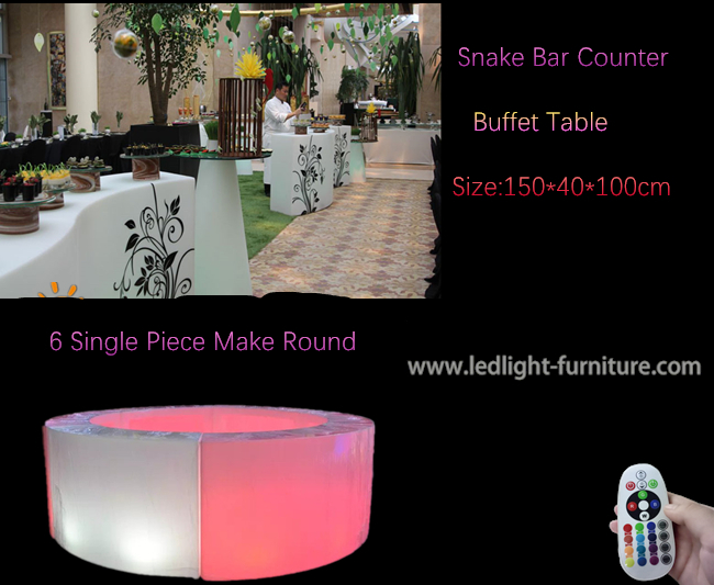 Der Ort-Stimmungs-Schlangen-LED Buffettisch Stangen-des Zähler-/LED für Partei-Dekoration
