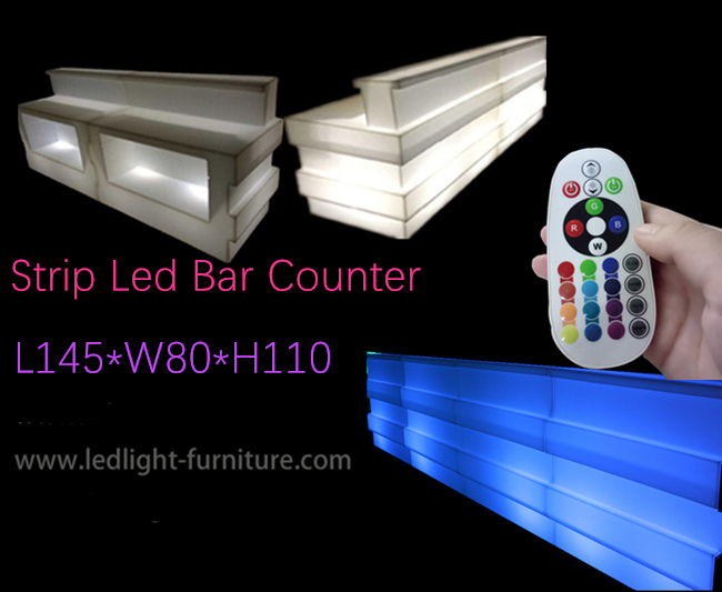 Falten Sie bewegliche glühende LED-Bar-Zähler-Streifen geformte multi Farben mit Wein-Halter