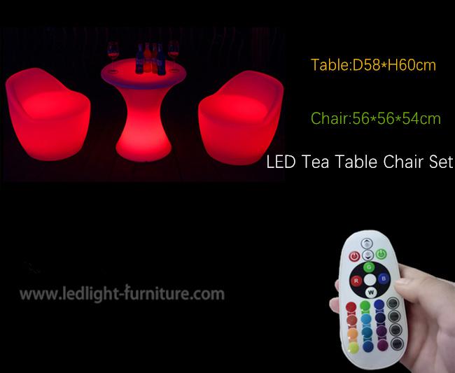 Bartisch und Stuhl des 60cm Höhen-kleiner Wichtigtuer-LED mit starkem Metallfuß und Stand