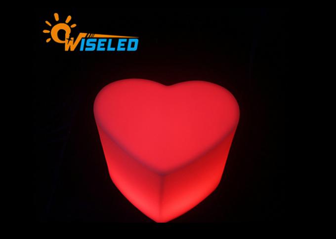 Tragbares unzerbrechliches LED-Barhocker-Herz geformter Glühen geführter Lampen-Schemel für Partei-Miete