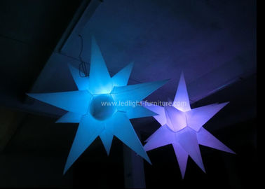 China RGB färbt aufblasbares LED-Licht, 12 hängende Stern-Lichter Spitzen PVC-Stoff-LED usine