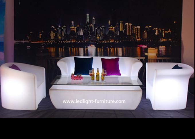 Licht-Möbel-Glühen-Sofa des Nachtklub-Plastik-LED mit RGB-Farbdem ändern