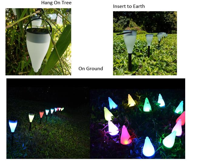 Die bunten kleinen einfachen Solar-LED-Garten-Lichter installieren für das Hängen/Einsatz/Boden