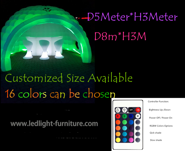 16 Farben, die aufblasbares Iglu-Zelt LED für Partei-Ereignis/Geschäft ändern, stellen dar