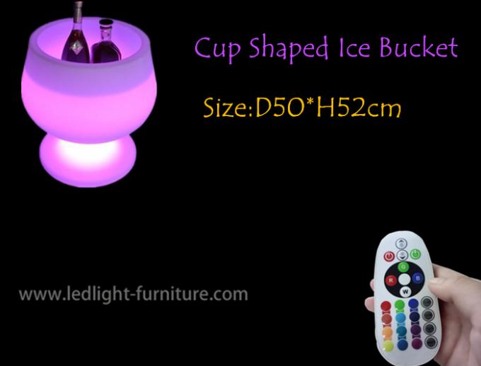 Becher-Schale formte, LED-Eis-Eimer/leuchtet Wein-Eimer für Flaschen-Halter